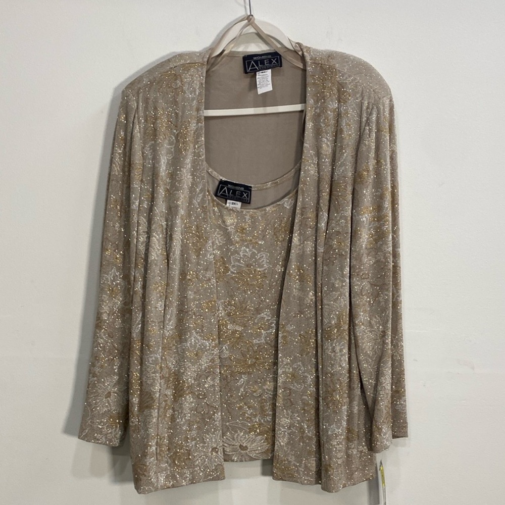 Alex Evenings Women's Sparkly 2 Piece Top NWT